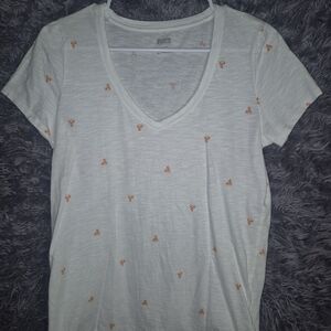 PINK Victoria's Secret White Tee with Orange Details